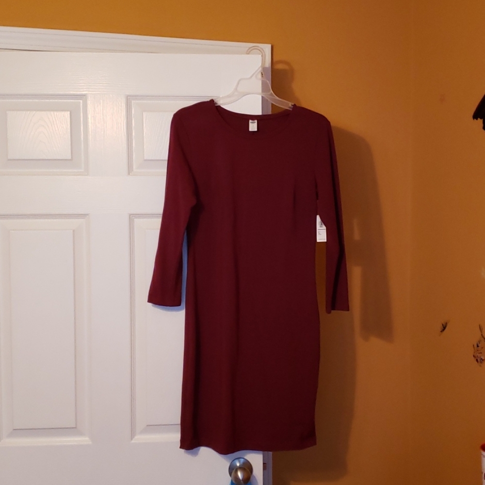 Burgundy long sleeve Old Navy Dress